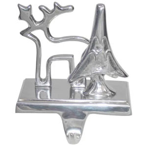 Porte-chaussettes de Noël en aluminium en forme de cerf, figurine en métal argenté, porte-chaussettes de Noël en forme de renne pour la décoration de la maison - Product Image 3