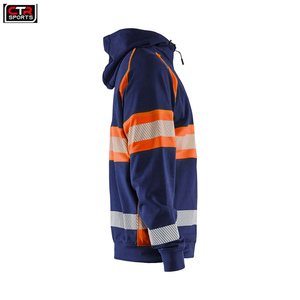 เสื้อฮู้ดแบบมีซิปสำหรับฤดูหนาวงานกลางคืนสะท้อนแสงทัศนวิสัยกำหนดเอง - Product Image 5