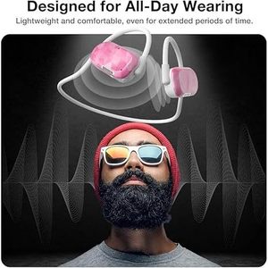 UU000154 Auricolari Sportivi Wireless Bluetooth Bianchi Open Ear con Doppio Microfono e Vera Conduzione Aerea - Product Image 3