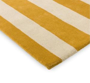 Alfombra moderna hecha a mano de lana a rayas, alfombra lavable con mechones a mano en mostaza, marfil, azul marino, gris, Alfombra de área de bloque de Color para sala de estar - Product Image 6