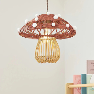 Une pincée de fantaisie dans votre espace Pom-pom ludique détaillant pour une touche amusante Un charmant pendentif champignon en forme de champignon en rotin - Product Image 5