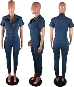 Traje Casual de Mezclilla Ajustado para Mujer, Transpirable, de Secado Rápido, de Alta Calidad, Conjunto de 2 Piezas para Primavera/Verano, 100% Algodón - Product Image 3