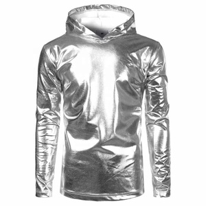 เสื้อฮู้ดครอปผู้หญิงแบบสะท้อนแสงเมทัลลิก ผ้ามันวาว แฟชั่นสตรีทแวร์ เสื้อผ้าระดับมืออาชีพ ผู้ผลิตเสื้อผ้า OEM ODM - Product Image 1