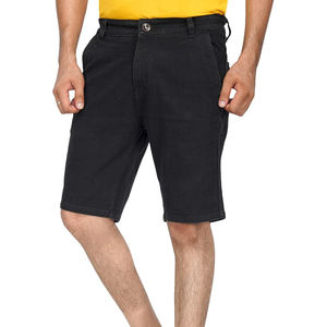 2026 Trending <b>High</b> <b>Waist</b> Casual <b>Men's</b> Denim Shorts with Knitted Fabric Breathable Button Closure Custom Color & Summer Ready - Product Image 2