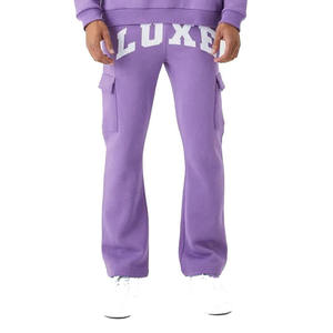 Vente chaude 2025, survêtement de sport pour homme personnalisé OEM, 100% coton, sweat-shirt à col rond épais, ensemble pantalon de survêtement - Product Image 4