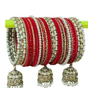 Bracelets Kundan en fil de soie faits à la main | Bijoux élégants de mariée et d'usure quotidienne | Cadeaux de retour parfaits pour des occasions spéciales - Product Image 5