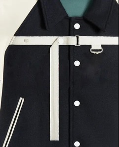 Vigor personalizado de los hombres de invierno Stand con capucha béisbol Letterman diseño High Street lana fina Varsity chaqueta Chenille bordado - Product Image 2