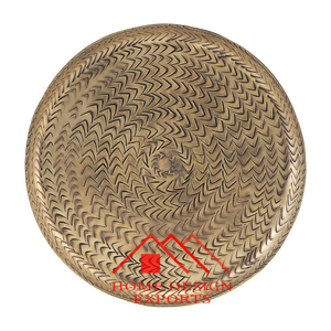 Plateau marocain rond en laiton pour décorations de centres de table de mariage plateau de service en laiton gravé à vendre - Product Image 2