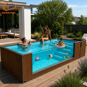 <span class=keywords><strong>Piscine</strong></span> Familiale de Luxe Personnalisée, Jacuzzi Extérieur Type Conteneur WPC, Nage à Contre-Courant, <span class=keywords><strong>Piscine</strong></span> <span class=keywords><strong>en</strong></span> Fibre de Verre Hors Sol, <span class=keywords><strong>Piscine</strong></span> <span class=keywords><strong>en</strong></span> Acrylique Transparent - Product Image 3