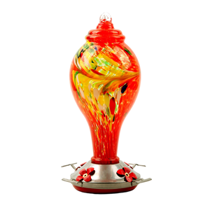 Mangiatoia per colibrì in vetro blu soffiato a mano moderna da 33oz con gancio per fossato di formica per uccelli da esterno decorazione da giardino Pioneera BF04 - Product Image 1