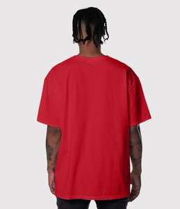 Camiseta personalizada de algodón rojo para hombre OEM DTG impresa colección Primavera Verano para hombres ropa informal unisex camisetas - Product Image 5