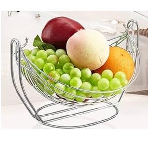 Panier décoratif de comptoir, centre de table élégant, panier à fruits en métal, personnalisé pour la cuisine, usage de restauration - Product Image 2