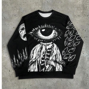 Black High Quality Winter Casual Solid <b>Fleece</b> Cotton Eco-Friendly Digital Printed <b>Men's</b> Sweat Shirts with Own Design - Product Image 1