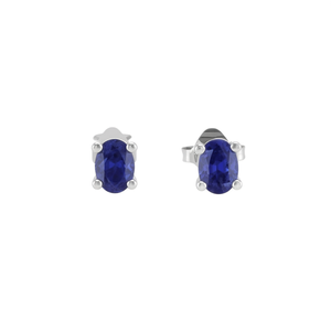 Orecchini a Perno Classici da Donna in Argento Sterling 925 con Tanzanite Naturale Taglio Ovale 4x3mm, Idea Regalo - Product Image 2