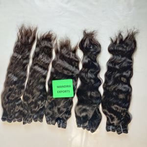 100% pas cher brut naturel aucun fournisseur de traitement chimique faisceaux naturels ondulés temple indien du sud Extensions de cheveux humains - Product Image 5