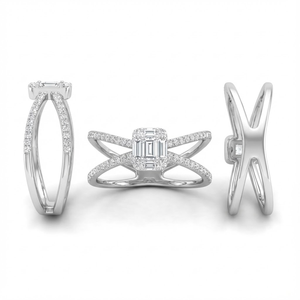 Best-selling Trendy Latest Exaggerated Shiny Bling Design Fine Jewellery 18k White Gold Natural Diamond Classic Wedding - Product Image 5