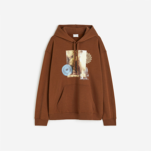 Sudadera con capucha para hombre al por mayor 100% poliéster 2025 estampado de manga larga básico, sudaderas con capucha para hombre de gran tamaño con estampado de mezcla de algodón - Product Image 5