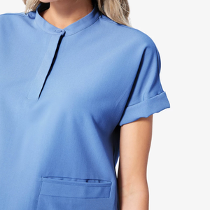 Personalized Logo Mandarin Collar 4-way Stretch Nurse <b>Uniform</b> Woman Polyester Spandex Fit Comfortable Nursing <b>Scrub</b> <b>Uniforms</b> - Product Image 3