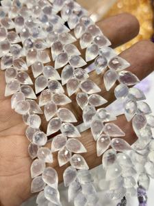 Cuarzo de Hielo Natural AAA, Facetado, Forma de Lágrima, Taladrado, Hilo de 8 Pulgadas, 6x9mm Aprox. - Product Image 4