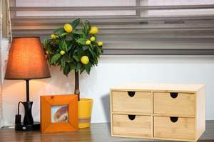 Bamboo <b>Desktop</b> Organizer with <b>Drawers</b>,Bamboo <b>Storage</b> Box With <b>Drawers</b> For Makeup Vanity Office Bedroom(4 <b>Drawer</b>) - Product Image 2