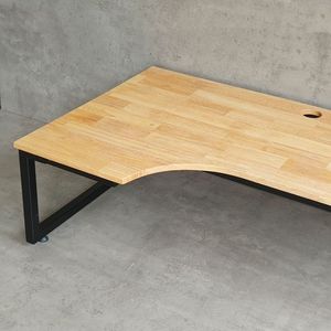 Premium Wooden Work Desk with 120x70cm rubber wood low <strong>table</strong> with iron legs, assembled BLV043 - Product Image 4