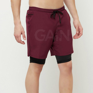 Comfortable Solid <b>Mid</b> Waist Breathable Quick Dry Fitness Wear Custom Logo Men Casual Shorts - Product Image 2