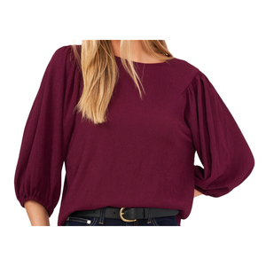 Top casual da donna in maglia nera con maniche a sbuffo, lunghezza media, taglia M, per l'estate, di Vince Camuto - Product Image 4