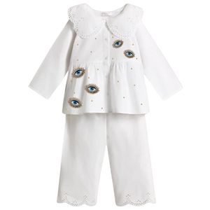 Abaya musulmane traditionnelle islamique vêtements pour enfants filles paillettes et perles brodées à la main Tendance Ramadan - Product Image 3