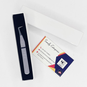 Pinzas de 90 grados de acero inoxidable de la mejor calidad para extensiones de pestañas Pinzas de pestañas de volumen de puntas de fibra de alta precisión - Product Image 3