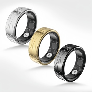 Bague connectée intelligente en acier inoxydable pour femme 2026 – Suivi de la fréquence cardiaque, SpO2, sommeil et activités sportives – Étanchéité IP68 – Contrôle via application - Product Image 2