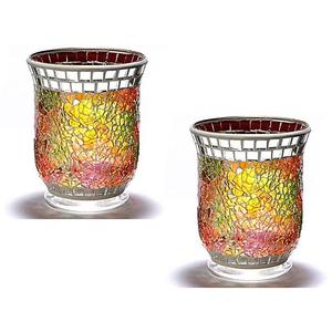 Porte-bougie en mosaïque de verre craquelé au design solide, bougeoir en verre pour bougie chauffe-plat, mosaïque de verre pour bougie chauffe-plat pour décoration de mariage - Product Image 6