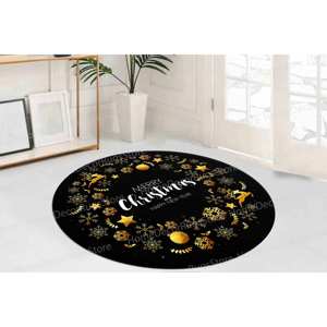 Christmas Deer Pattern Printed <b>Rug</b>: Modern, <b>Large</b>, Easy Clean, <b>Round</b>, Personalized,Chenille <b>Rug</b> - Product Image 2