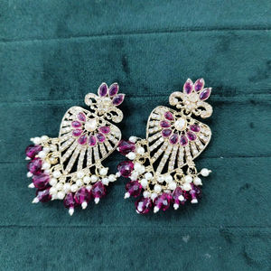 Gran oferta, pendientes indios Jhumki, pendientes de circón chapados en oro antiguo, joyería para mujer, pendientes de perlas, joyería para mujer - Product Image 1