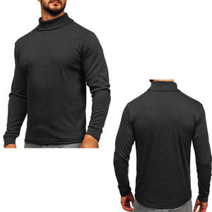 Camiseta de Cuello Alto de Manga Larga para Hombre, Cálida, Antibolitas, de Poliéster/Algodón, Corte Regular, Forrada, de Punto, de Alta Calidad - Product Image 5