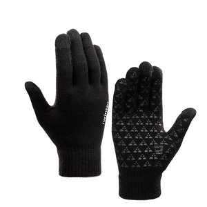 ถุงมือขี่จักรยานผู้ชายสีดำอบอุ่นสำหรับหน้าจอสัมผัสกันลื่นอะคริลิคสำหรับกีฬาฤดูหนาวและกิจกรรมกลางแจ้ง - Product Image 2