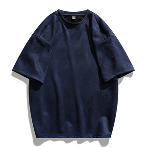 Nueva moda Streetwear logotipo personalizado 100% algodón orgánico Casual camiseta 240 gramos gamuza camiseta para hombres - Product Image 2