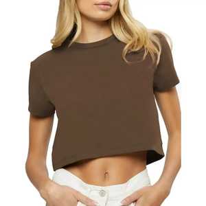 2025 Top corto informal para gimnasio y Fitness para mujer, camiseta de Yoga de manga corta de alta calidad, Top corto de calle - Product Image 4