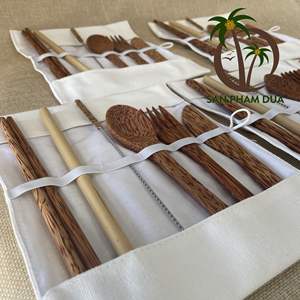 Cuchara de madera de coco Juego de cubiertos de madera de coco Utensilios de cocina Palillos Vajilla Tenedor de madera de coco Vietnam - Product Image 6