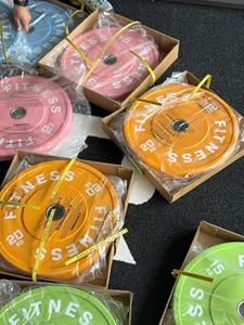 SK Fitness personnalisé Logo15/<span class=keywords><strong>20</strong></span>/25KG/LB ensembles usine directe pour Olympik <span class=keywords><strong>poids</strong></span> plaques 50mm couleur uréthane pare-chocs Tri-Grip formation - Product Image 3