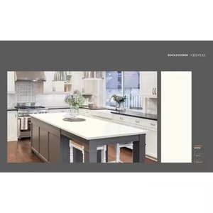 Dalles de porcelaine design classiques en cristal Carreaux de marbre 15mm d'épaisseur Plateau de table de cuisine en argile blanche résistant au feu 800x2400mm poli - Product Image 1