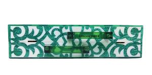 Elegant Green and <b>White</b> Resin Wedding Clutch <b>Bag</b> with Beaded Handle and Metal Frame for Bridal and <b>Evening</b> Occasions - Product Image 5