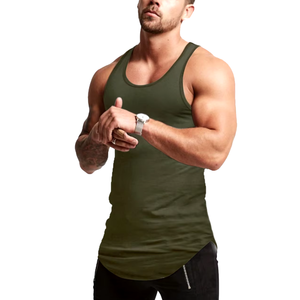 Wholesale V-neck Solid Breathable Knitted Gym <b>Vest</b> Workout Muscle <b>Stringer</b> Private Label Men Athletic Sleeveless Tank Tops - Product Image 2