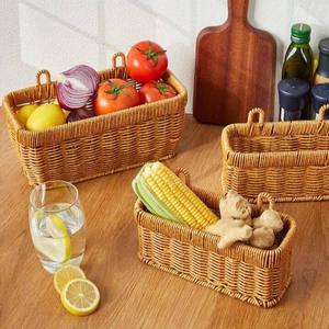 Panier en rotin tissé à la main du Vietnam, écologique, organisateur de cuisine pour ranger les ustensiles de table, les essentiels quotidiens, servir les fruits secs - Product Image 4