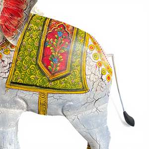 Handmade Royal Painted <b>Elephant</b> Iron Art Featuring Animal Pattern - Product Image 4