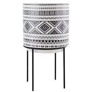 Aspecto elegante, color blanco y negro, con recubrimiento en polvo, macetas y macetas de metal resistentes de diseñador único más elegante para el hogar y el jardín - Product Image 1