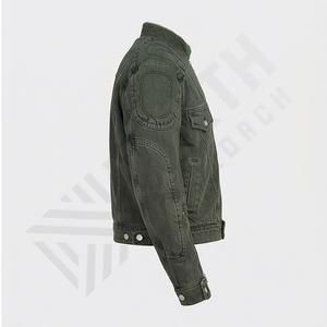 Veste en jean classique pour homme, vêtement décontracté en jean, doublure en fourrure, veste en jean vintage unisexe, veste en jean décontractée, streetwear - Product Image 3