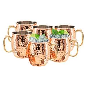 Juego de Tazas de Cobre Premium para Moscow Mule |   Interior de Acero Inoxidable |   Jarra de Cerveza con Asa de Latón |   Vaso para Cócteles 100% Seguro para Alimentos |   500 ml - Product Image 6