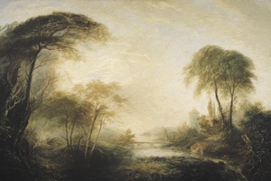 Peinture à l'huile personnalisée peinte à <span class=keywords><strong>la</strong></span> main d'une scène de <span class=keywords><strong>forêt</strong></span> <span class=keywords><strong>lointaine</strong></span>, à utiliser comme papier peint ou revêtement mural pour le canapé du salon - Product Image 5