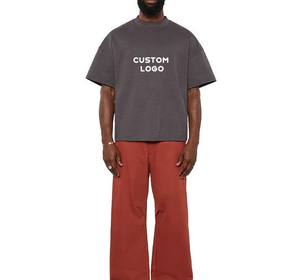 Camiseta 100% algodón con estampado personalizado para hombre, tejido de punto GSM 300 de alta calidad, proveedor paquistaní de gran tamaño y peso pesado - Product Image 1