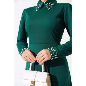 Manga cuello perla vestido Esmeralda - Product Image 2